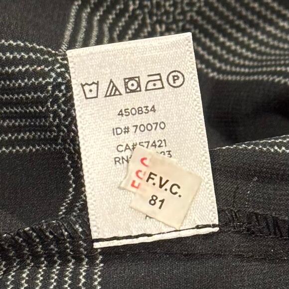 Loft Top Boho Cottage Minimalist Academia Grunge Ruffle Button Plaid Black XL - Picture 5 of 6